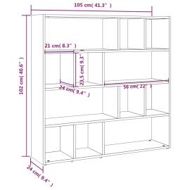Bibliotecă/separator cameră, alb, 105x24x102 cm, 8 image