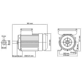 Motor electric monofazat aluminiu 2,2 kw / 3cp 2 poli 2800 rpm, 8 image