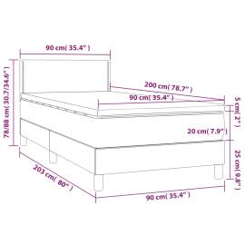 Pat box spring cu saltea, albastru, 90x200 cm, textil, 7 image