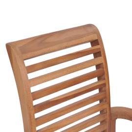 Scaune de masă cu perne antracit, 2 buc., lemn masiv de tec, 8 image