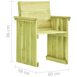 Scaun de grădină, lemn de pin tratat, 7 image
