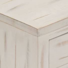 Noptieră, alb, 40x30x50 cm, lemn masiv de mango, 2 image