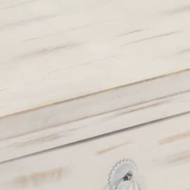 Noptieră, alb, 40x30x50 cm, lemn masiv de mango, 4 image