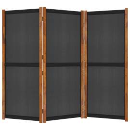 Paravan de cameră cu 3 panouri, negru, 210x180 cm, 5 image