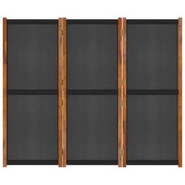 Paravan de cameră cu 3 panouri, negru, 210x180 cm, 6 image