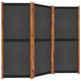 Paravan de cameră cu 3 panouri, negru, 210x180 cm, 4 image