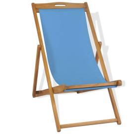 Scaun de exterior, albastru, 56 x 105 x 96 cm, lemn de tec, 2 image