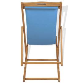 Scaun de exterior, albastru, 56 x 105 x 96 cm, lemn de tec, 4 image