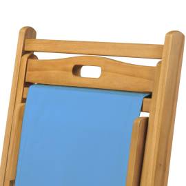 Scaun de exterior, albastru, 56 x 105 x 96 cm, lemn de tec, 7 image