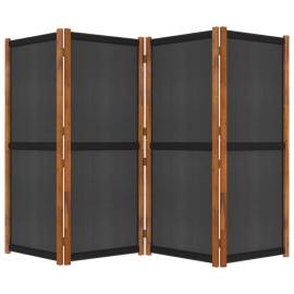 Paravan de cameră cu 4 panouri, negru, 280x180 cm, 5 image