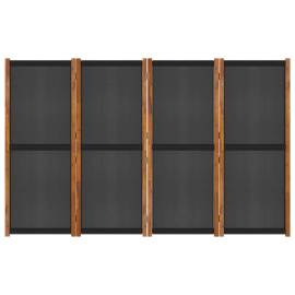 Paravan de cameră cu 4 panouri, negru, 280x180 cm, 6 image