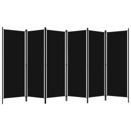 Paravan de cameră cu 6 panouri, negru, 300 x 180 cm, 2 image