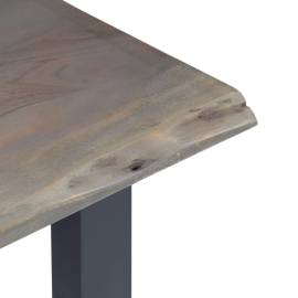 Masă consolă, gri, 115x35x76 cm, lemn masiv de acacia și fier, 4 image