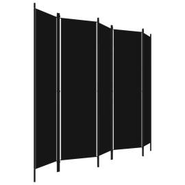 Paravan de cameră cu 5 panouri, negru, 250 x 180 cm, 3 image