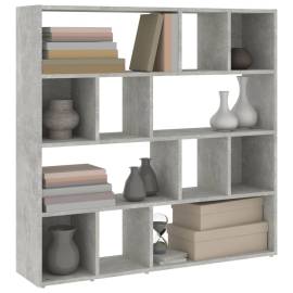 Bibliotecă/separator cameră, gri beton, 105x24x102 cm, 4 image