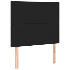 Pat box spring cu saltea, negru, 90x200 cm, piele ecologică, 5 image