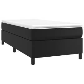 Cadru de pat box spring, negru, 90x200 cm, piele ecologică, 3 image