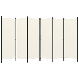 Paravan cameră cu 6 panouri, alb crem, 300 x 180 cm, 2 image