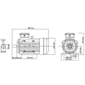 Motor electric trifazic aluminiu 4kw/5,5cp 2 poli 2840 rpm, 9 image