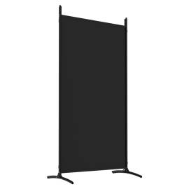 Paravan de cameră cu 4 panouri, negru, 346x180 cm, textil, 6 image