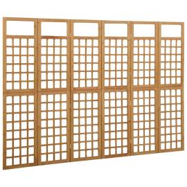 Separator cameră cu 6 panouri, 242,5x180 cm, nuiele lemn brad, 3 image