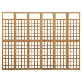 Separator cameră cu 6 panouri, 242,5x180 cm, nuiele lemn brad, 2 image