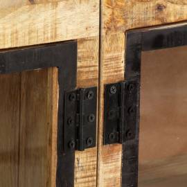 Servantă, maro și negru, 160x30x80 cm, lemn de mango nefinisat, 2 image