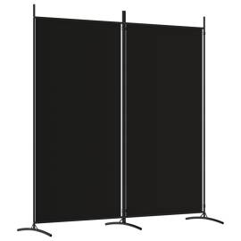 Paravan de cameră cu 2 panouri, negru, 175x180 cm, textil, 2 image