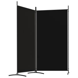 Paravan de cameră cu 2 panouri, negru, 175x180 cm, textil, 4 image
