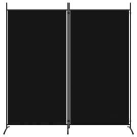 Paravan de cameră cu 2 panouri, negru, 175x180 cm, textil, 3 image