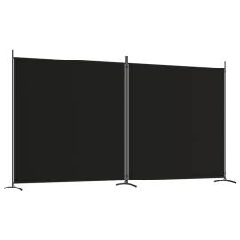 Paravan de cameră cu 2 panouri, negru, 348x180 cm, textil, 2 image