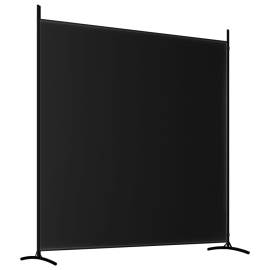 Paravan de cameră cu 2 panouri, negru, 348x180 cm, textil, 6 image