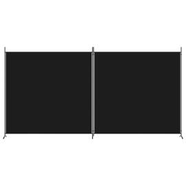 Paravan de cameră cu 2 panouri, negru, 348x180 cm, textil, 3 image