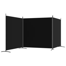 Paravan de cameră cu 3 panouri, negru, 525x180 cm, textil, 5 image
