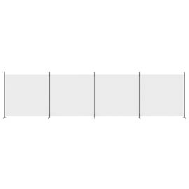 Paravan de cameră cu 4 panouri, alb, 698x180 cm, textil, 3 image