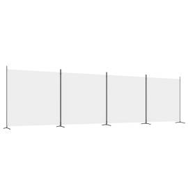 Paravan de cameră cu 4 panouri, alb, 698x180 cm, textil, 2 image