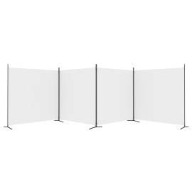 Paravan de cameră cu 4 panouri, alb, 698x180 cm, textil, 5 image