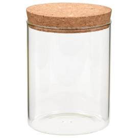Borcane din sticlă depozitare, capac de plută, 6 buc., 650 ml, 3 image