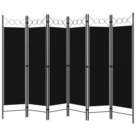 Paravan de cameră cu 6 panouri, negru, 240 x 180 cm, 2 image
