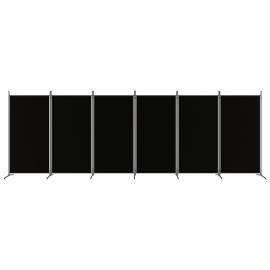 Paravan de cameră cu 6 panouri, negru, 520x180 cm, textil, 3 image
