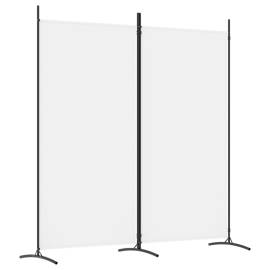 Paravan de cameră cu 2 panouri, alb, 175x180 cm, textil, 2 image