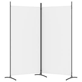 Paravan de cameră cu 2 panouri, alb, 175x180 cm, textil, 5 image