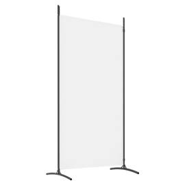 Paravan de cameră cu 2 panouri, alb, 175x180 cm, textil, 6 image