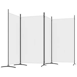 Paravan de cameră cu 4 panouri, alb, 346x180 cm, textil, 5 image