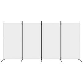 Paravan de cameră cu 4 panouri, alb, 346x180 cm, textil, 3 image
