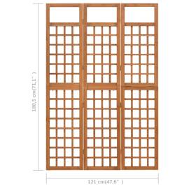 Separator cameră cu 3 panouri, 121x180,5 cm, nuiele lemn brad, 7 image