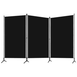 Paravan de cameră cu 3 panouri, negru, 260 x 180 cm, textil, 2 image