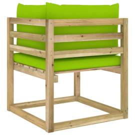 Canapea de grădină colțar cu perne, lemn de pin verde tratat, 5 image