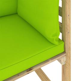 Canapea de grădină colțar cu perne, lemn de pin verde tratat, 6 image