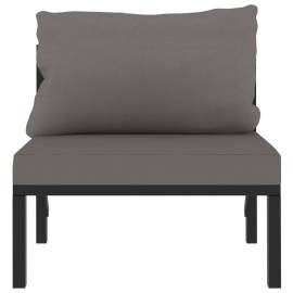 Canapea modulară de mijoc cu pernă, antracit, poliratan, 2 image